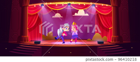 Children actors play on theater scene 96410218