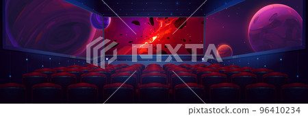 Movie theater, cinema hall with wide screen, seats Movie theater, cinema hall with wide screen, seats 96410234