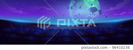 Planetarium interior with huge spherical display 96410236