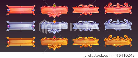 Game ui frames, gold silver copper medieval menu 96410243