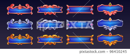 Game ui frames, gold silver copper medieval menu 96410245