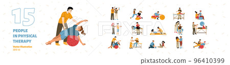 Physical therapy, rehab procedures isolated set Physical therapy, rehab procedures isolated set 96410399