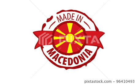 Macedonia flag, vector illustration on a white background. 96410493