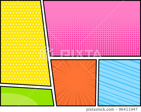 American comic style frame division background illustration 96411947