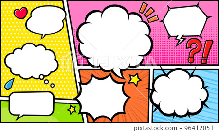 美漫風格格框分割背景帶標記插畫全高清 96412051