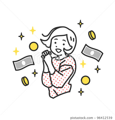 A woman who is happy to get a lot of money A woman who is happy to get a lot of money 96412539