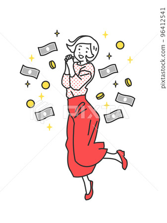 得到很多錢而高興的女人 96412541