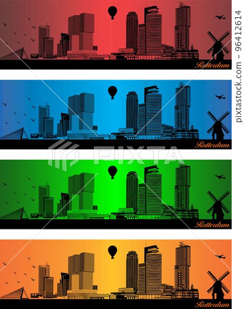 Rotterdam city in a four different colors 96412614