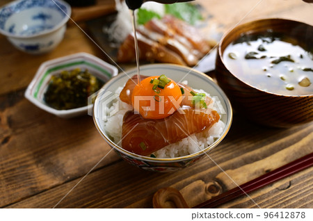 A table of one soup and two dishes A table of one soup and two dishes 96412878
