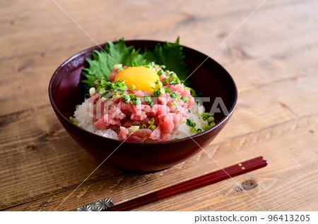 Negitoro on a bowl 96413205