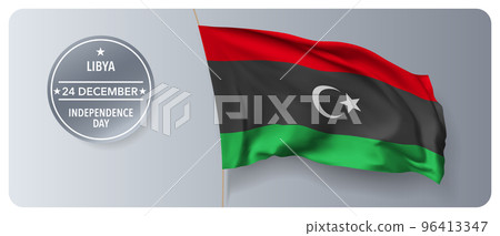 Libya independence day vector banner, greeting card 96413347