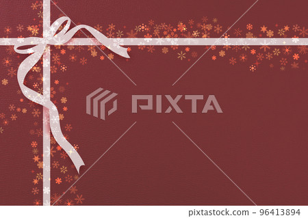 Christmas present white ribbon and glitter 96413894