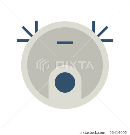 Robot vacuum cleaner icon. Clean floor. Cleaning of dirt, dust. Smart robotic household appliance for cleaning. Robot vacuum cleaner icon. Clean floor. Cleaning of dirt, dust. Smart robotic household appliance for cleaning. 96414095