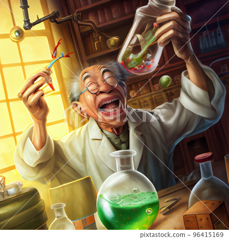 Crazy Asian scientist conducts experiments 96415169