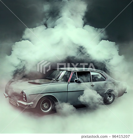 Clouds of gray smoke from the car 96415207