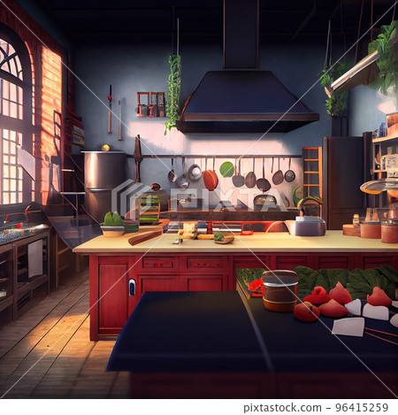 Chef's kitchen interior, without people 96415259