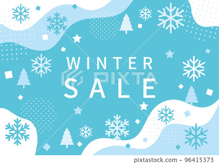 Winter background frame with snowflakes and geometric shapes 96415373