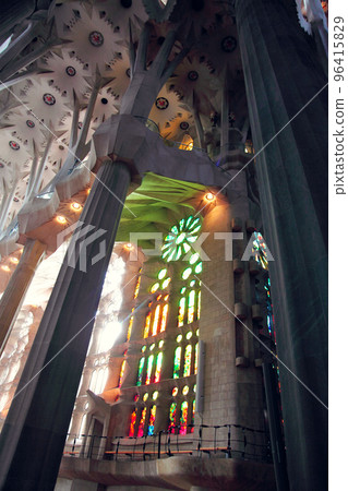 Stained glass inside the Sagrada Familia 96415829