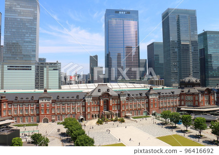 Tokyo Station Marunouchi Exit Marunouchi, Chiyoda-ku, Tokyo Aka-renga retro-modern building Terminal station and skyscrapers 96416692