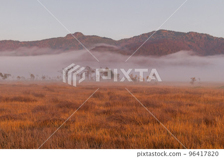 秋天的尾瀨 夢幻般的早晨風景 秋天的尾瀨 夢幻般的早晨風景 96417820