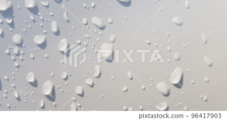 Water droplets perspective through white color surface good for multimedia content backgrounds 96417903