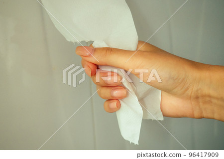 roll toilet paper. concept of diarrhea and indigestion of the stomach roll toilet paper. concept of diarrhea and indigestion of the stomach 96417909