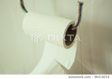 roll toilet paper. concept of diarrhea and indigestion of the stomach 96418018