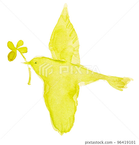 watercolor style flapping bird illustration material 96419101