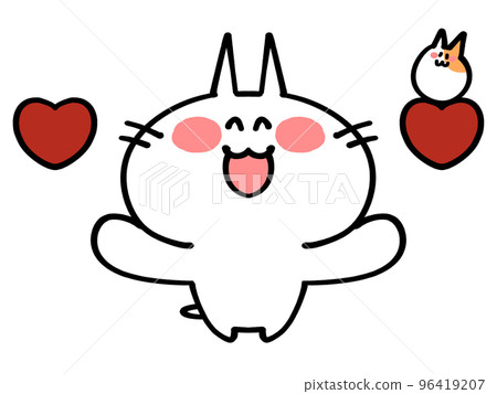 A cat and a hamster spreading both hands to say thank you 96419207