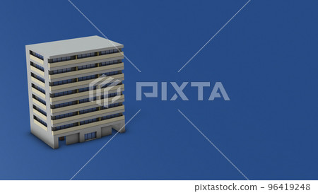 A miniature of an eight-story apartment building. city housing. A miniature of an eight-story apartment building. city housing. 96419248