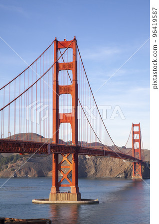 View of famous landmark the Golden Gate Bridge . San Francisco, California, USA View of famous landmark the Golden Gate Bridge . San Francisco, California, USA 96419587