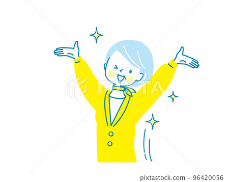 健康高級女性的矢量圖解材料 96420056