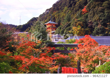 長後尊寺院內的紅葉（奈良縣生駒郡） 96421127