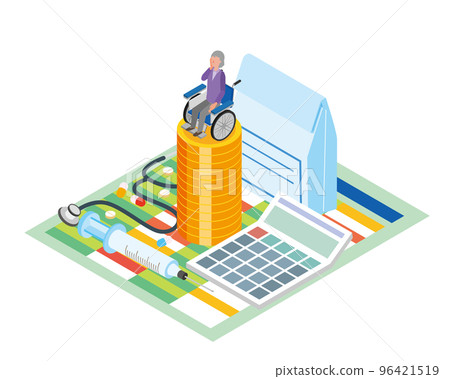 Image illustration of medical expenses for the elderly 96421519