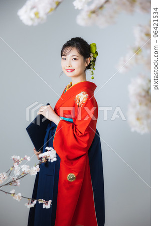 Hakama graduation ceremony Furisode 96421534
