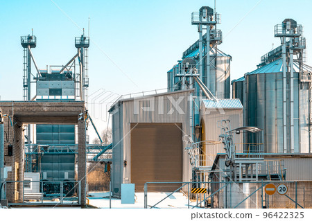 Entrance gate to agricultural grain elevator building 96422325