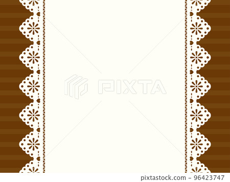 蕾絲和條紋圖案_巧克力棕色 蕾絲和條紋圖案_巧克力棕色 96423747