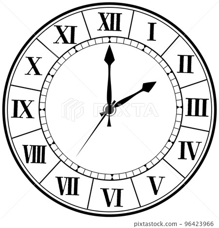 Retro, antique, ornate wall clock with Roman numerals 96423966