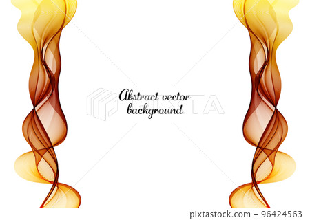 Vertical orange transparent wave lines on white background, design element Vertical orange transparent wave lines on white background, design element 96424563
