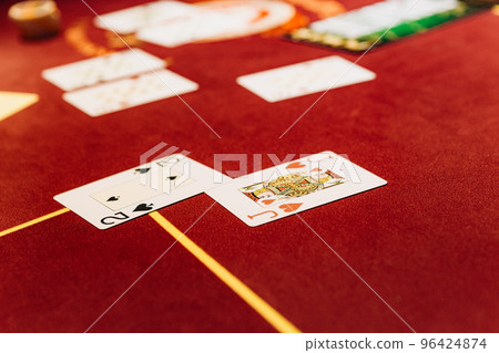 casino poker table gambling money chips betting 96424874