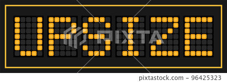 Orange color led banner in word upsize on black background Orange color led banner in word upsize on black background 96425323