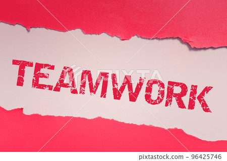 Conceptual display Teamwork. Internet Concept Group of showing who work together as one and with the same aim Conceptual display Teamwork. Internet Concept Group of showing who work together as one and with the same aim 96425746