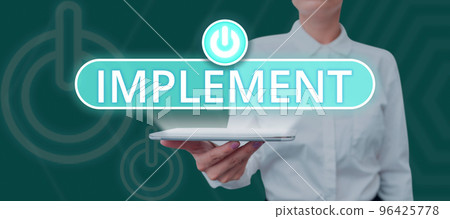 Writing displaying text Implement. Internet Concept give practical effect to specific steps to ensure real attainment 96425778