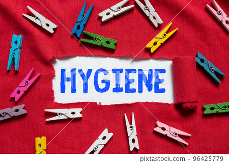 Text caption presenting Hygiene. Internet Concept study of science of the establishment and maintenance of health Text caption presenting Hygiene. Internet Concept study of science of the establishment and maintenance of health 96425779