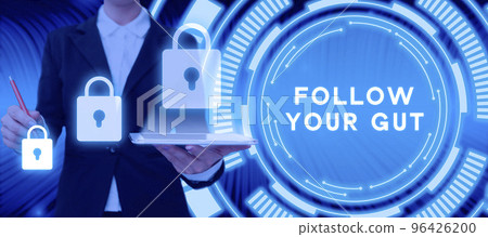 Conceptual caption Follow Your Gut. Business approach Listen to intuition feelings emotions conscious perception Conceptual caption Follow Your Gut. Business approach Listen to intuition feelings emotions conscious perception 96426200