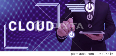 Inspiration showing sign Cloud. Concept meaning running workloads remotely over internet in commercial provider data Inspiration showing sign Cloud. Concept meaning running workloads remotely over internet in commercial provider data 96426216