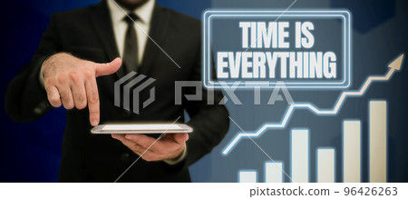 Inspiration showing sign Time Is Everything. Word Written on significance of time greatly influence the outcome of an event 96426263