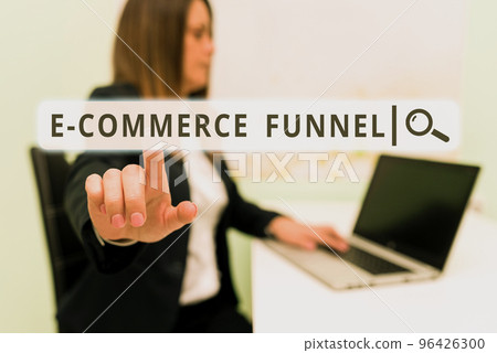 Conceptual caption E Commerce Funnel. Word for a tool used to optimise the usability of the online assets Conceptual caption E Commerce Funnel. Word for a tool used to optimise the usability of the online assets 96426300