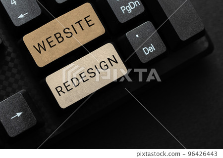 Inspiration showing sign Website Redesign. Business concept modernize improver or evamp your website s is look and feel 96426443
