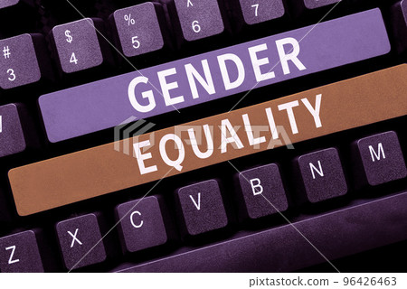 Text showing inspiration Gender Equality. Business idea access to same privilege given to both men and women Text showing inspiration Gender Equality. Business idea access to same privilege given to both men and women 96426463